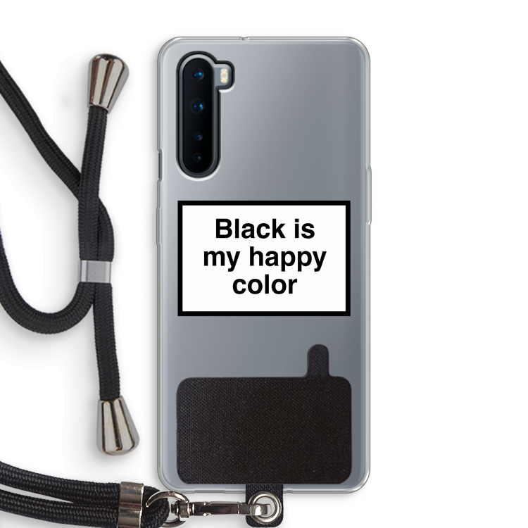 Black is my happy color: OnePlus Nord Transparant Hoesje met koord