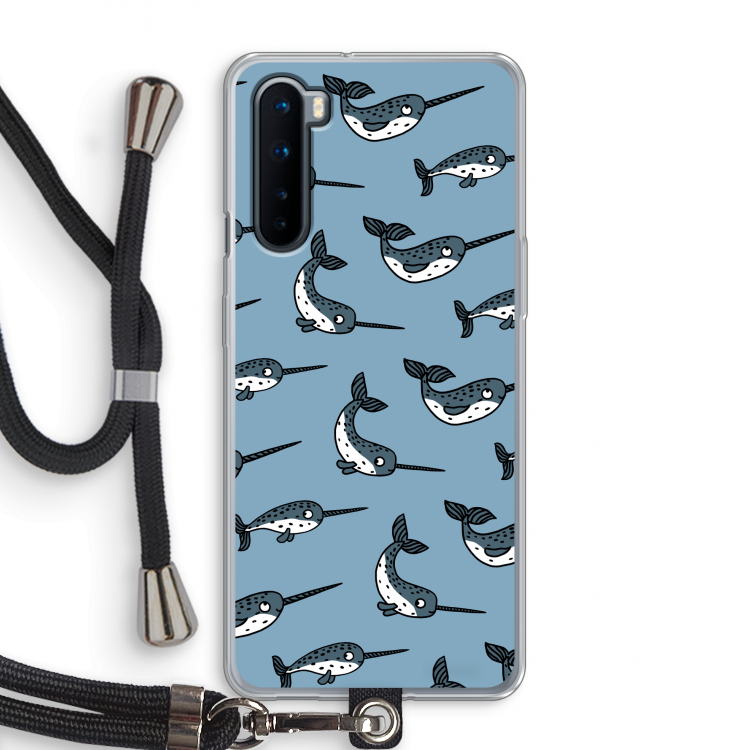 Narwhal: OnePlus Nord Transparant Hoesje met koord