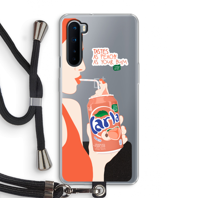 Peach please!: OnePlus Nord Transparant Hoesje met koord
