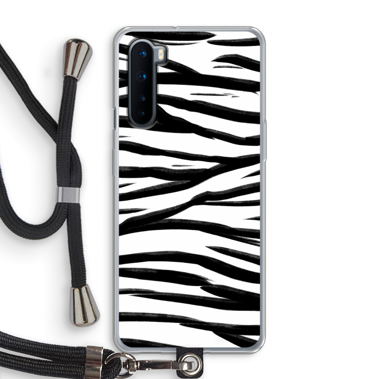 Zebra pattern: OnePlus Nord Transparant Hoesje met koord