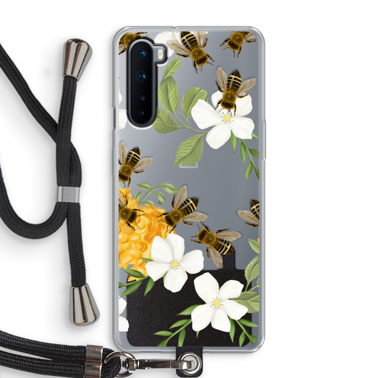 No flowers without bees: OnePlus Nord Transparant Hoesje met koord