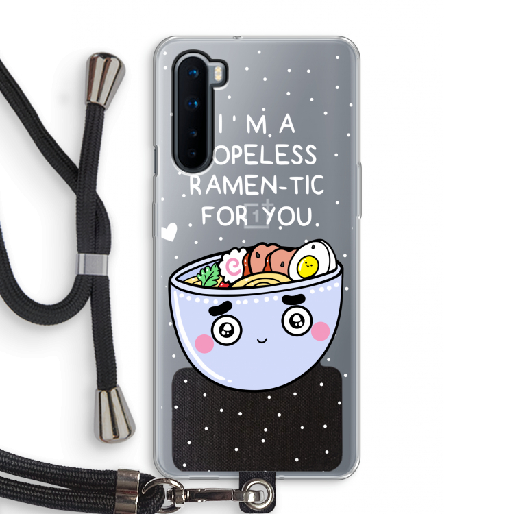 I'm A Hopeless Ramen-Tic For You: OnePlus Nord Transparant Hoesje met koord