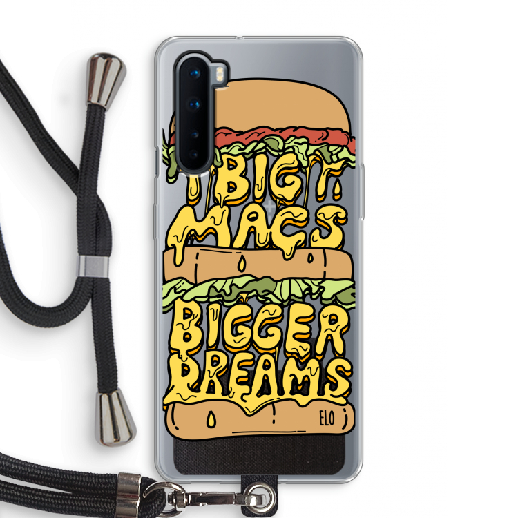 Big Macs Bigger Dreams: OnePlus Nord Transparant Hoesje met koord