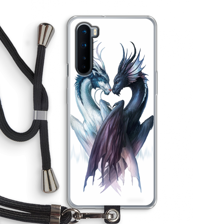 Yin Yang Dragons: OnePlus Nord Transparant Hoesje met koord