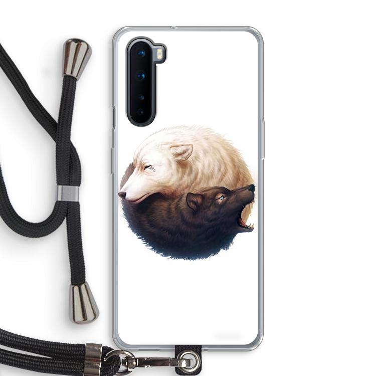 Yin Yang Wolves: OnePlus Nord Transparant Hoesje met koord