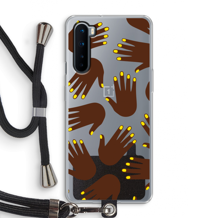 Hands dark: OnePlus Nord Transparant Hoesje met koord
