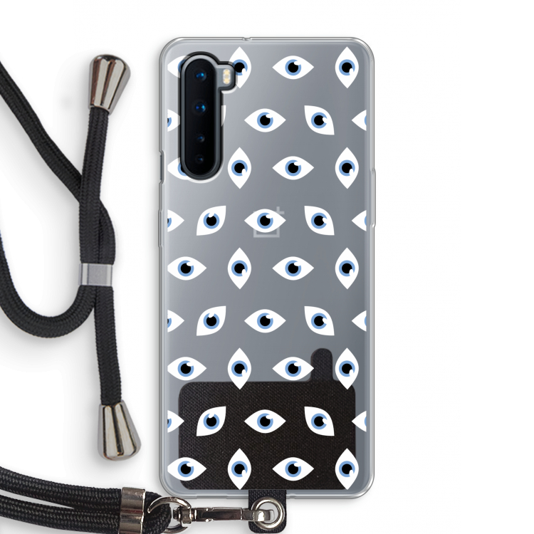 Eyes pattern: OnePlus Nord Transparant Hoesje met koord