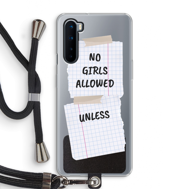 No Girls Allowed Unless: OnePlus Nord Transparant Hoesje met koord