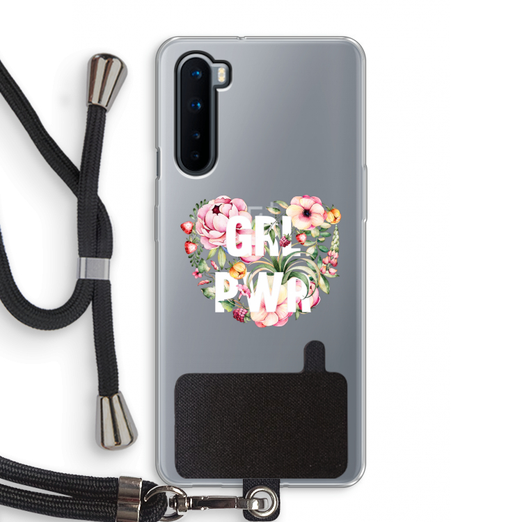 GRL PWR Flower: OnePlus Nord Transparant Hoesje met koord