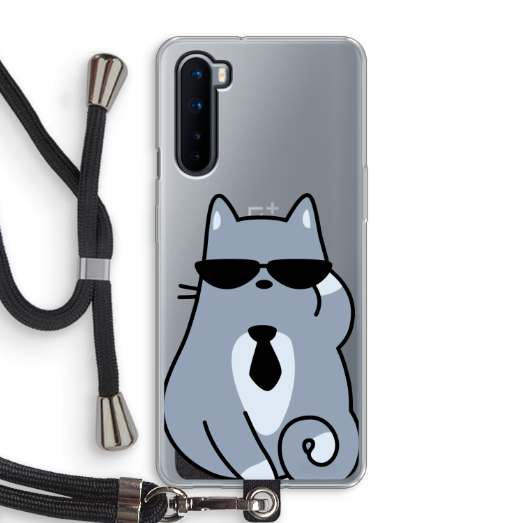 Cool cat: OnePlus Nord Transparant Hoesje met koord