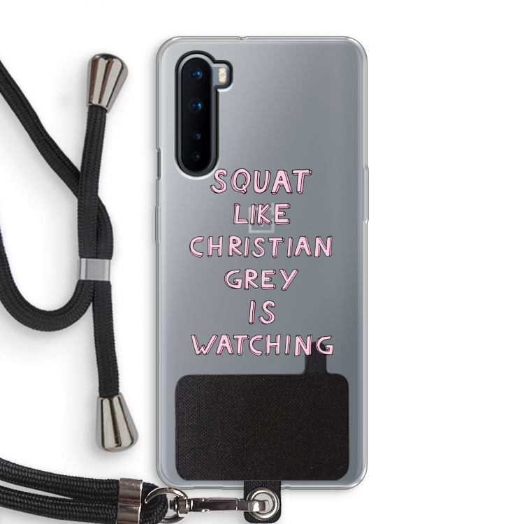 Christian Grey: OnePlus Nord Transparant Hoesje met koord