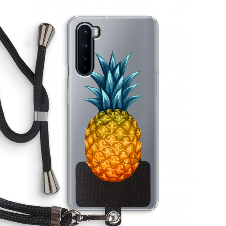 Grote ananas: OnePlus Nord Transparant Hoesje met koord