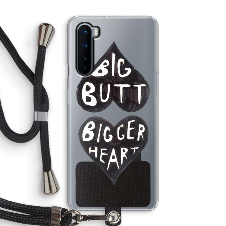 Big butt bigger heart: OnePlus Nord Transparant Hoesje met koord