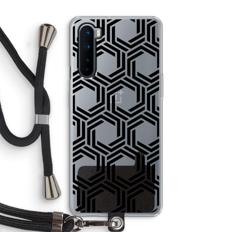 Geometrisch patroon: OnePlus Nord Transparant Hoesje met koord