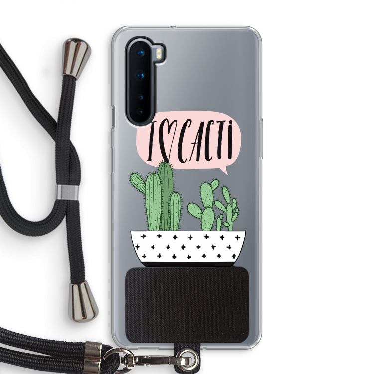 I love cacti: OnePlus Nord Transparant Hoesje met koord