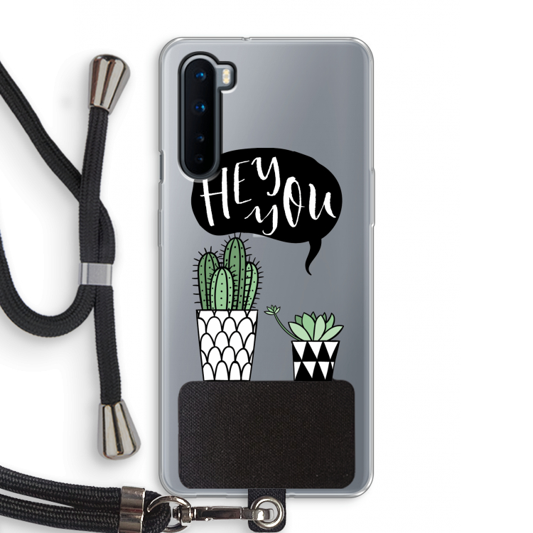 Hey you cactus: OnePlus Nord Transparant Hoesje met koord