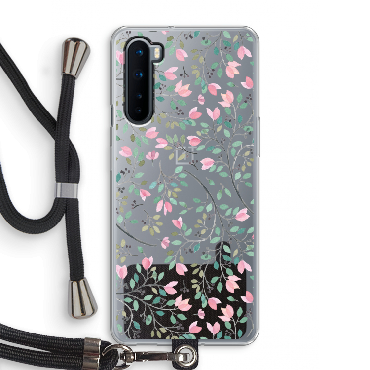 Sierlijke bloemen: OnePlus Nord Transparant Hoesje met koord