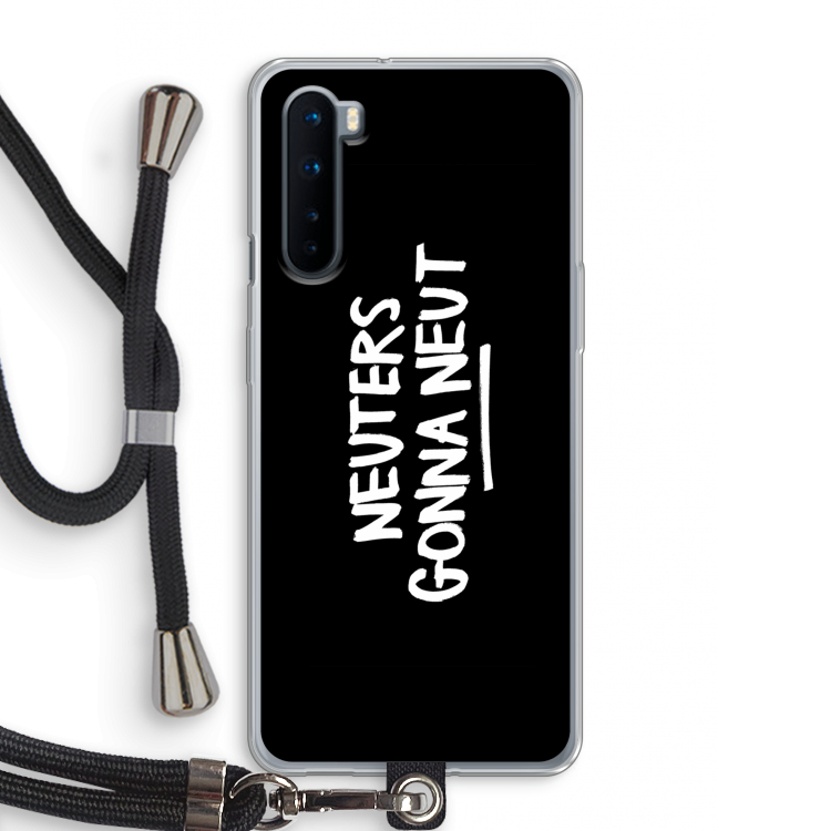Neuters (zwart): OnePlus Nord Transparant Hoesje met koord