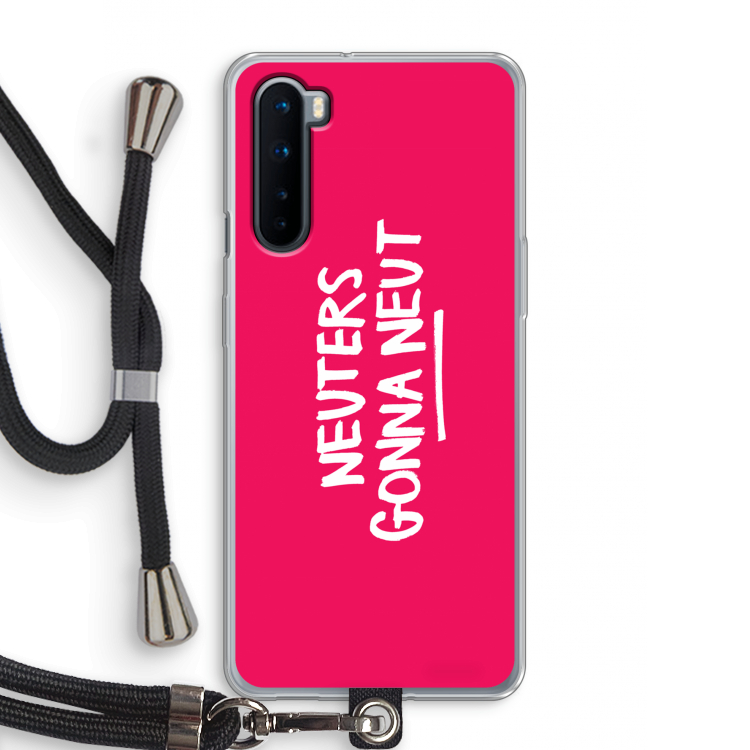 Neuters (roze): OnePlus Nord Transparant Hoesje met koord