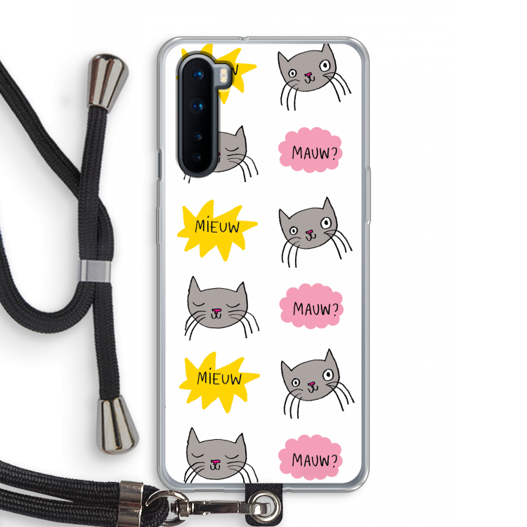 Meow: OnePlus Nord Transparant Hoesje met koord