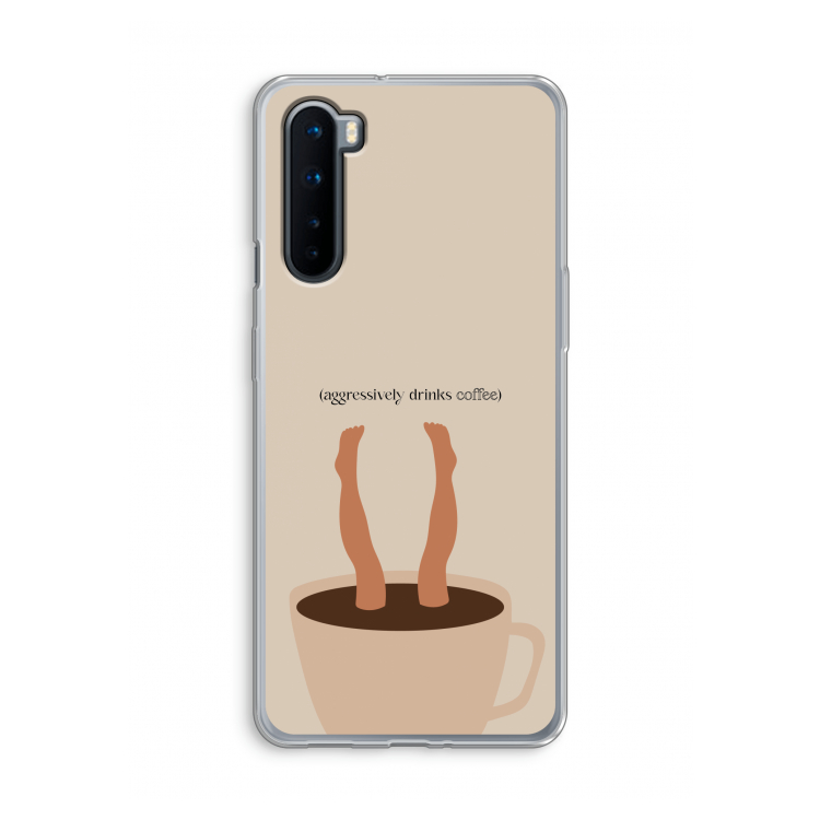 Aggressively drinks coffee: OnePlus Nord Transparant Hoesje