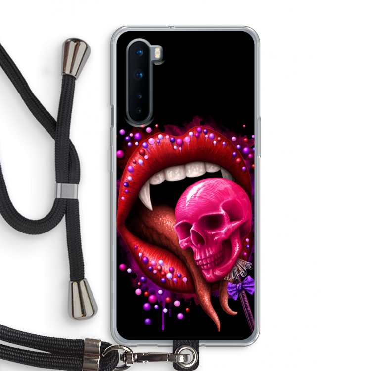 Dodelijk zoet: OnePlus Nord Transparant Hoesje met koord