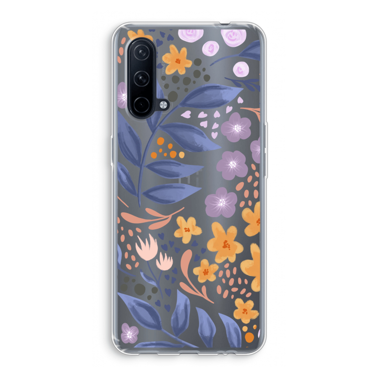 Flowers with blue leaves: OnePlus Nord CE 5G Transparant Hoesje