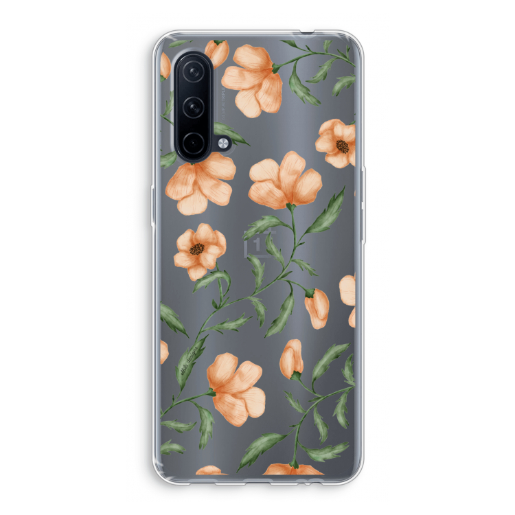 Peachy flowers: OnePlus Nord CE 5G Transparant Hoesje