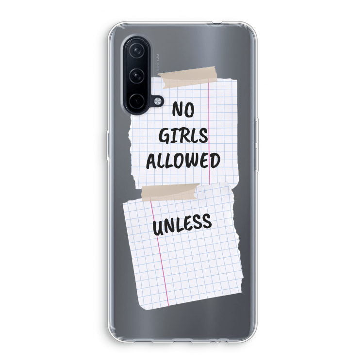 No Girls Allowed Unless: OnePlus Nord CE 5G Transparant Hoesje
