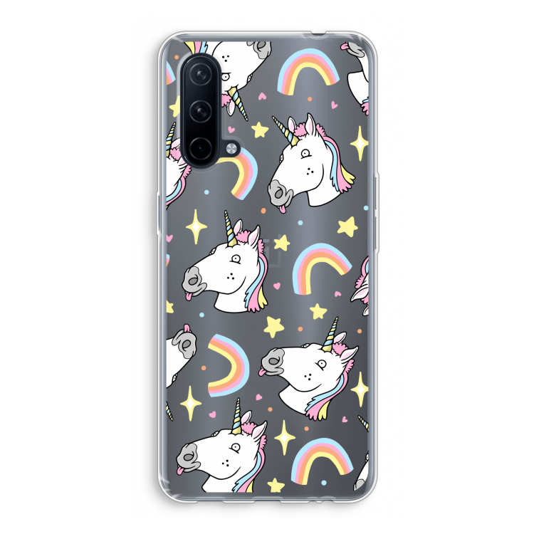 Rainbow Unicorn: OnePlus Nord CE 5G Transparant Hoesje