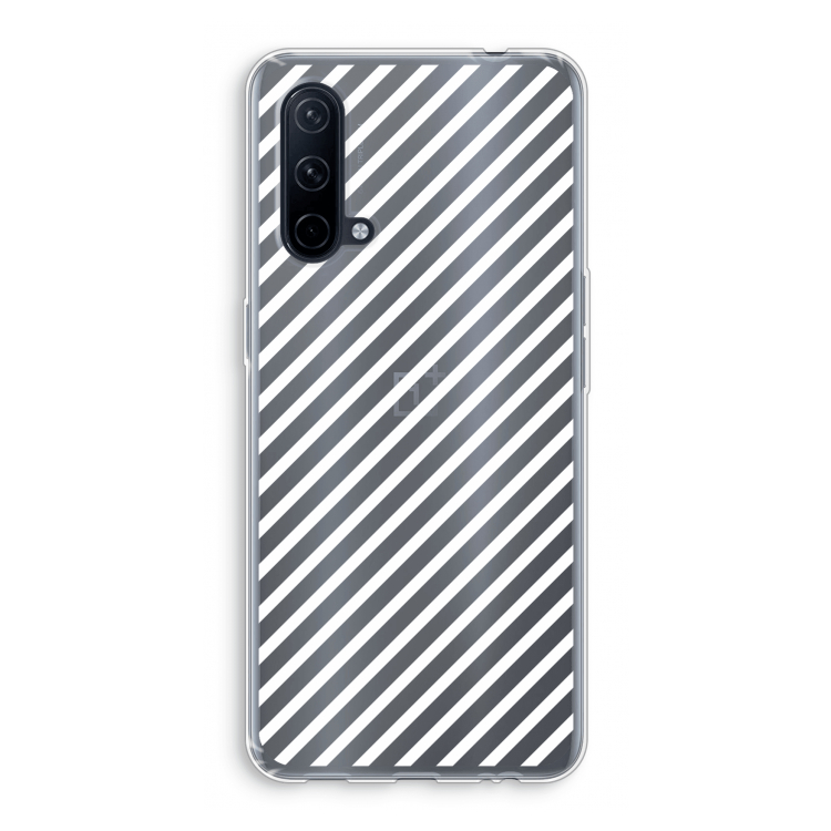 Strepen zwart-wit: OnePlus Nord CE 5G Transparant Hoesje