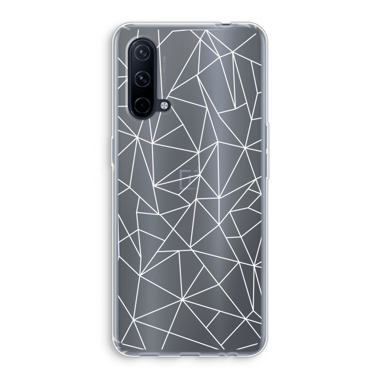 Geometrische lijnen wit: OnePlus Nord CE 5G Transparant Hoesje