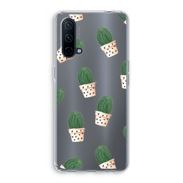 Cactusprint roze: OnePlus Nord CE 5G Transparant Hoesje
