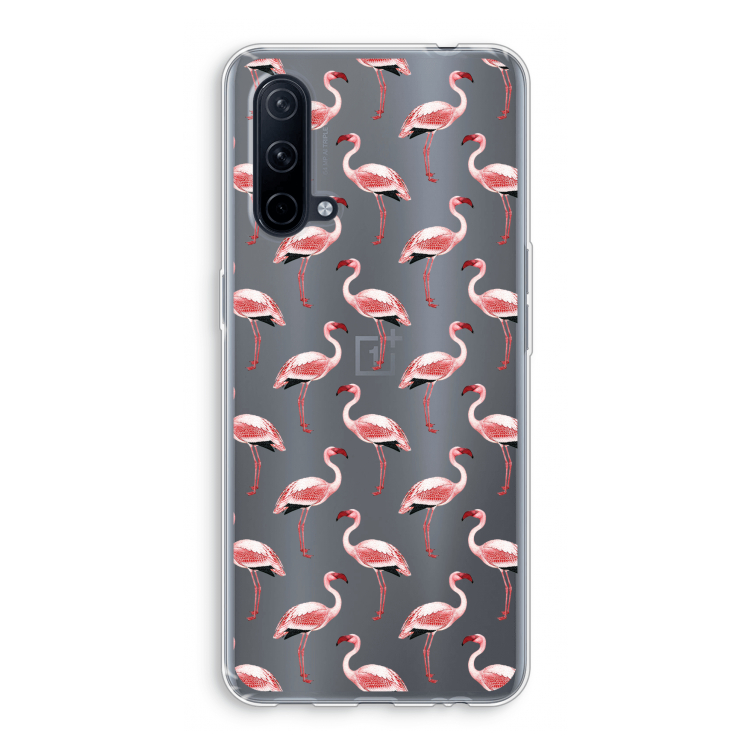 Flamingoprint groen: OnePlus Nord CE 5G Transparant Hoesje