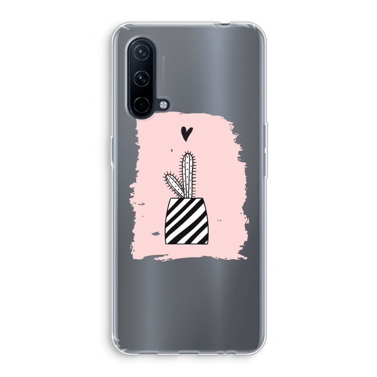 Zwart-wit cactus: OnePlus Nord CE 5G Transparant Hoesje