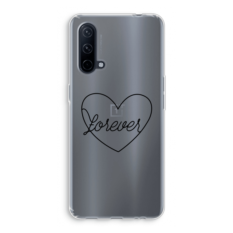 Forever heart black: OnePlus Nord CE 5G Transparant Hoesje