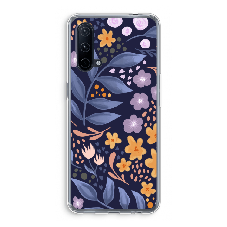 Flowers with blue leaves: OnePlus Nord CE 5G Transparant Hoesje
