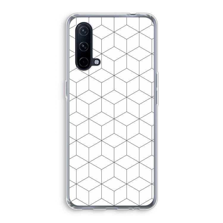 Zwart-witte kubussen: OnePlus Nord CE 5G Transparant Hoesje