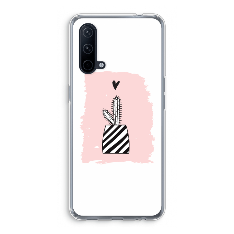 Zwart-wit cactus: OnePlus Nord CE 5G Transparant Hoesje