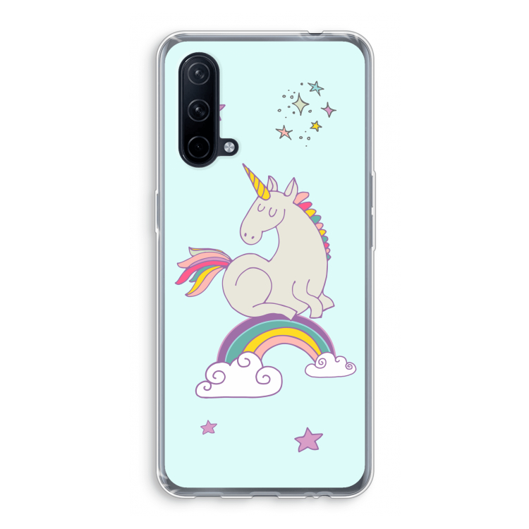 Regenboog eenhoorn: OnePlus Nord CE 5G Transparant Hoesje