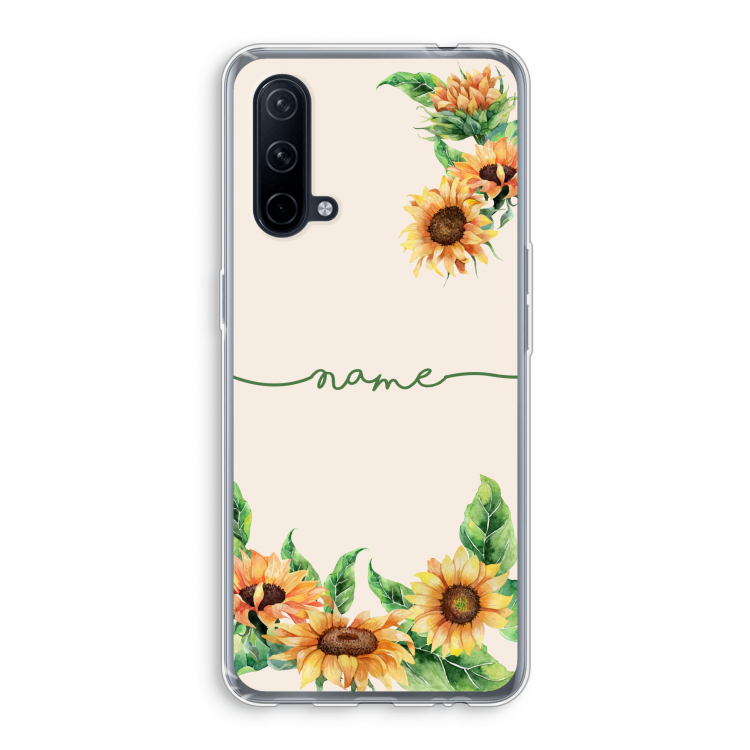 Zonnebloemen: OnePlus Nord CE 5G Transparant Hoesje