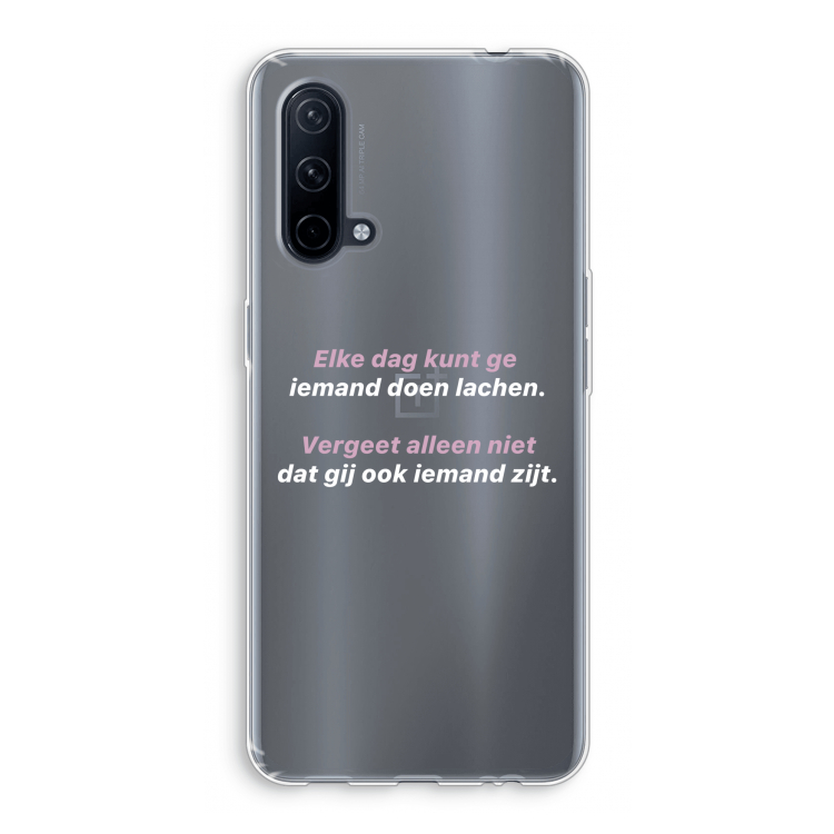 gij zijt ook iemand: OnePlus Nord CE 5G Transparant Hoesje