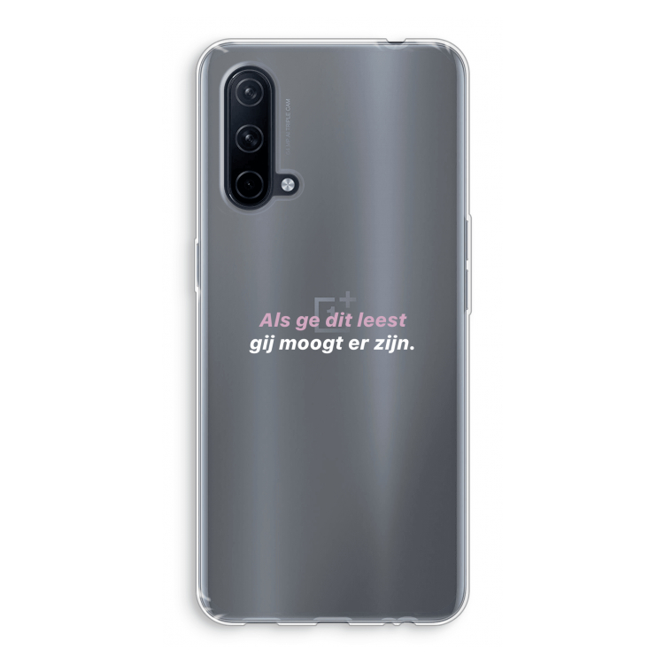 gij moogt er zijn: OnePlus Nord CE 5G Transparant Hoesje