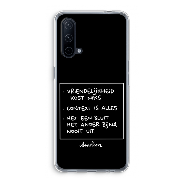 Mijn Motto's: OnePlus Nord CE 5G Transparant Hoesje
