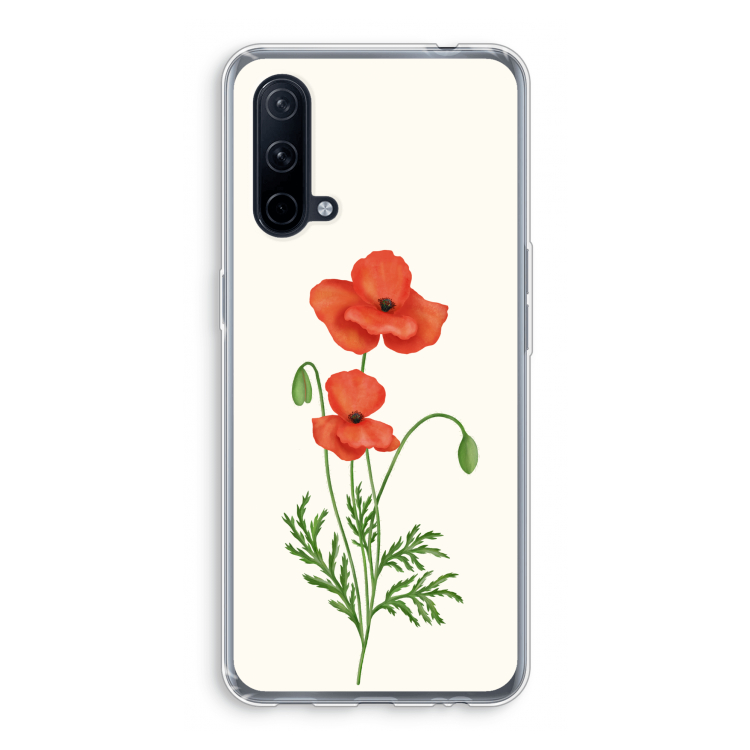 Red poppy: OnePlus Nord CE 5G Transparant Hoesje