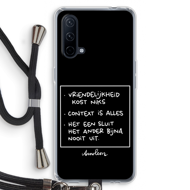 Mijn Motto's: OnePlus Nord CE 5G Transparant Hoesje met koord