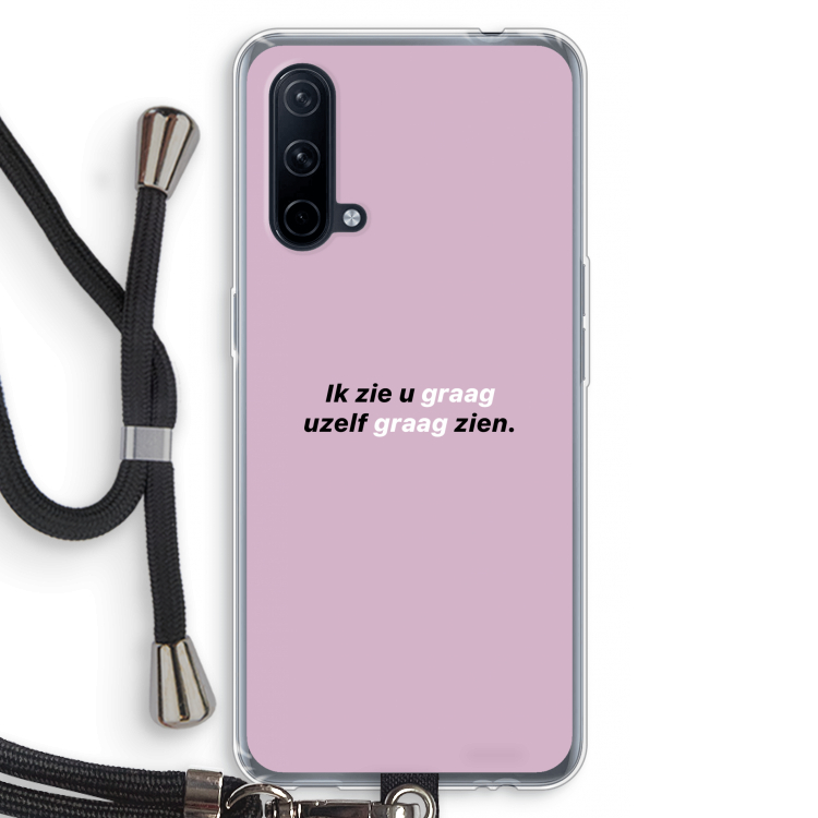 uzelf graag zien: OnePlus Nord CE 5G Transparant Hoesje met koord