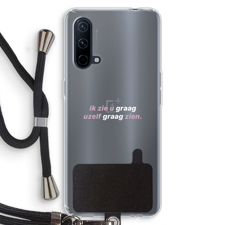 uzelf graag zien: OnePlus Nord CE 5G Transparant Hoesje met koord