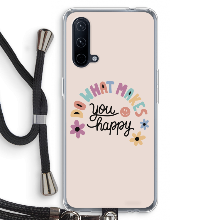 Happy days: OnePlus Nord CE 5G Transparant Hoesje met koord
