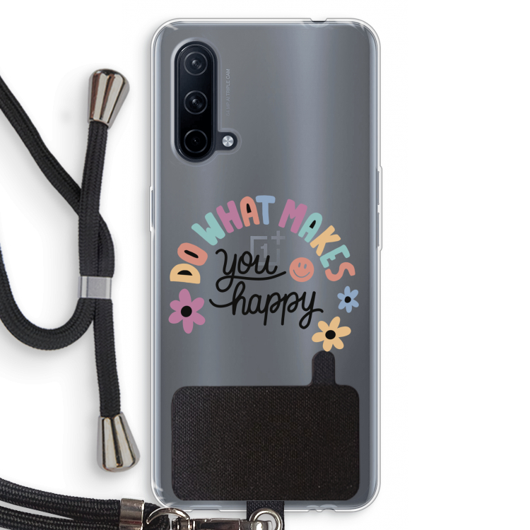 Happy days: OnePlus Nord CE 5G Transparant Hoesje met koord